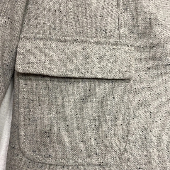 Banana Republic Wool Blend W/Elbow Patches Gray Speckled H-acking Jacket Size 6P - Picture 9 of 9